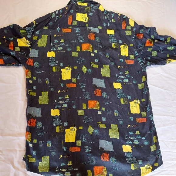 Fairbanks Vintage Casual Black Long Sleeve Shirt Abstract Amerikan Pattern, 42 - Picture 6 of 8